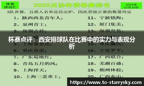 杯赛点评：西安排球队在比赛中的实力与表现分析